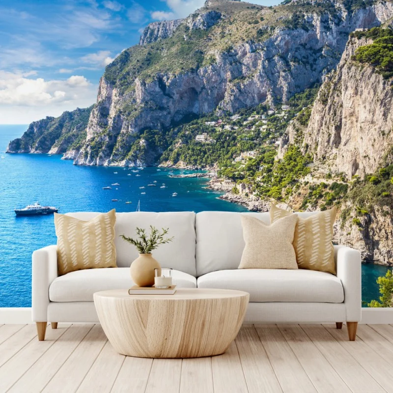 Fototapete Capri sommerküste mit klippen