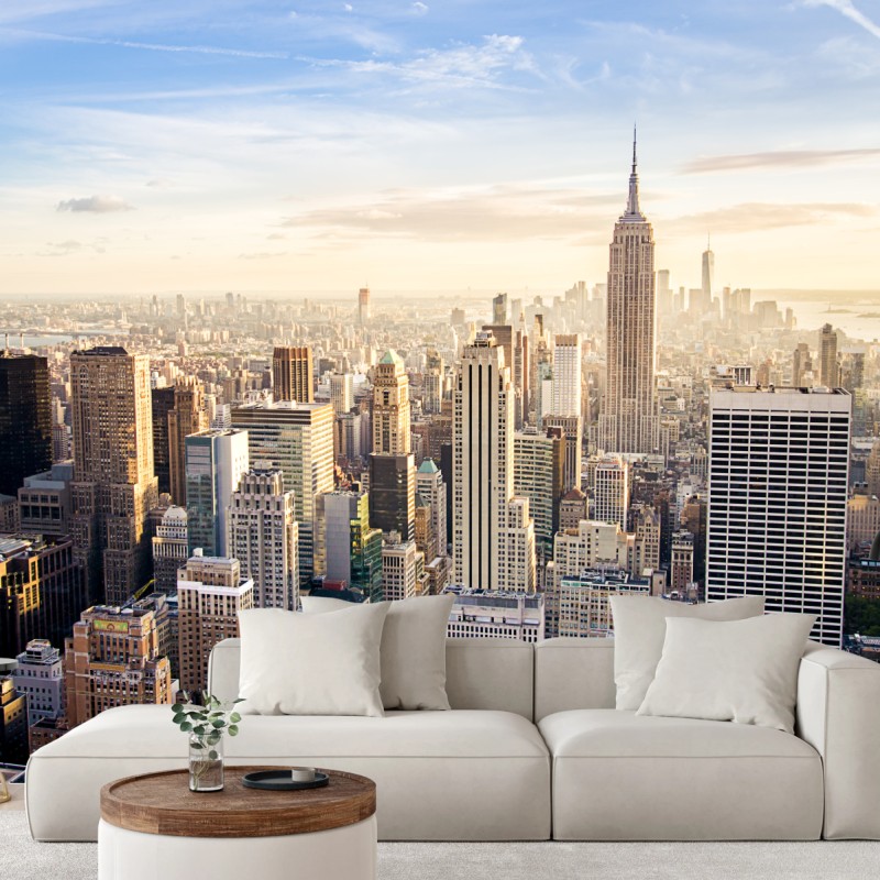 Fototapete New York skyline im morgenlicht – Wallnifity®