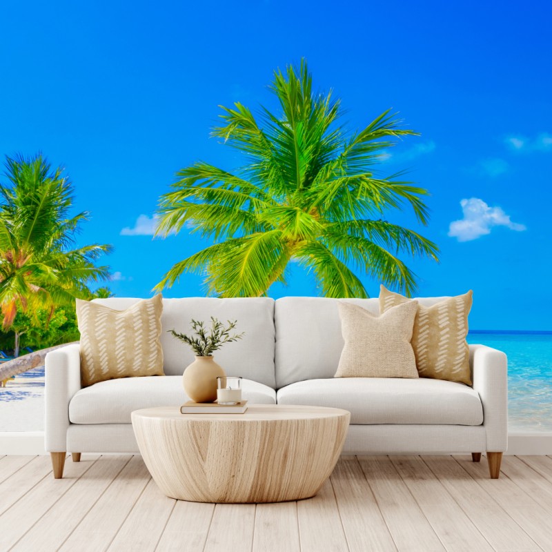 Fototapete traumhafte strandlandschaft auf den Malediven – Wallnifity®