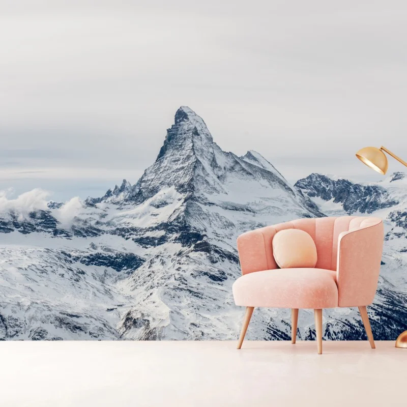 Fototapete majestätischer schneebedeckter berggipfel – Wallnifity®