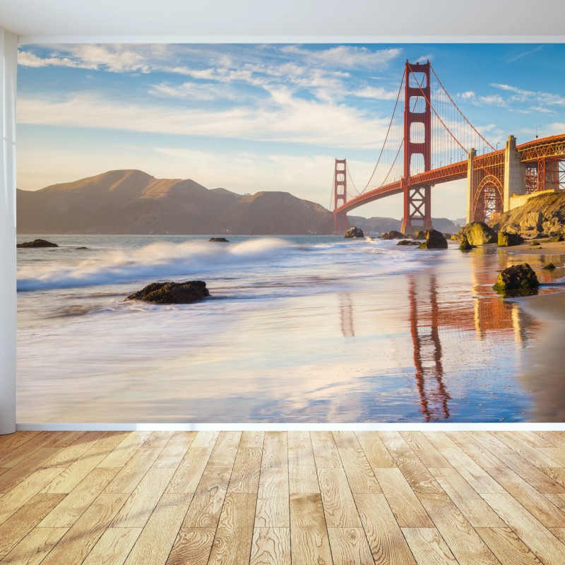 Fototapete Golden Gate Bridge bei sonnenuntergang – Wallnifity®