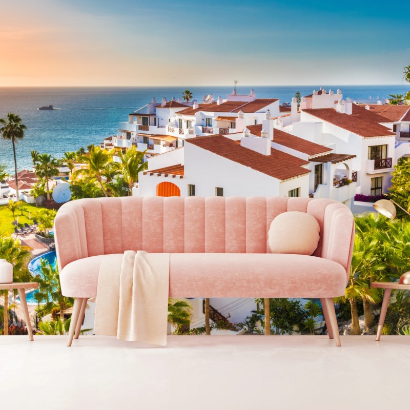 Fototapete sonnenuntergang über Puerto de Santiago, Teneriffa – Wallnifity®