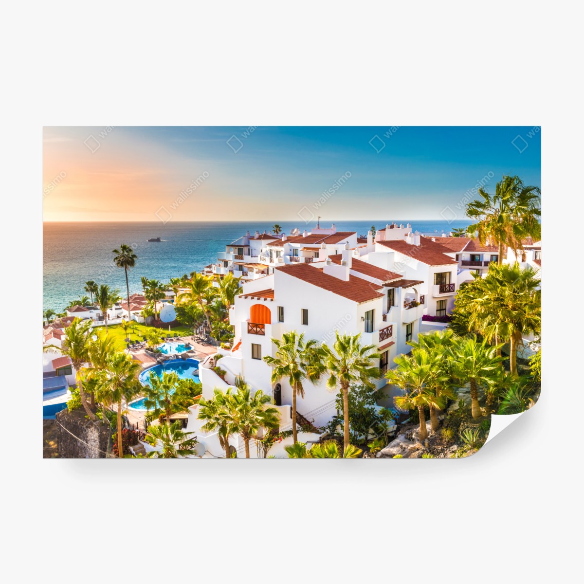 Fototapete sonnenuntergang über Puerto de Santiago, Teneriffa – Wallnifity®