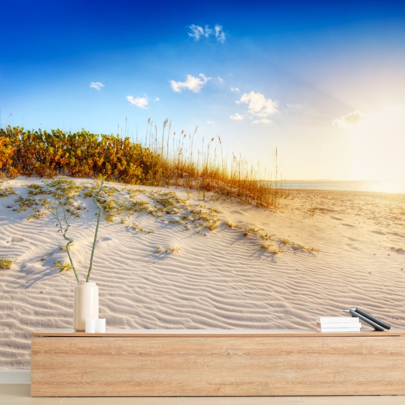 Fototapete sonnenuntergang über sanddünen von Grace Bay – Wallnifity®