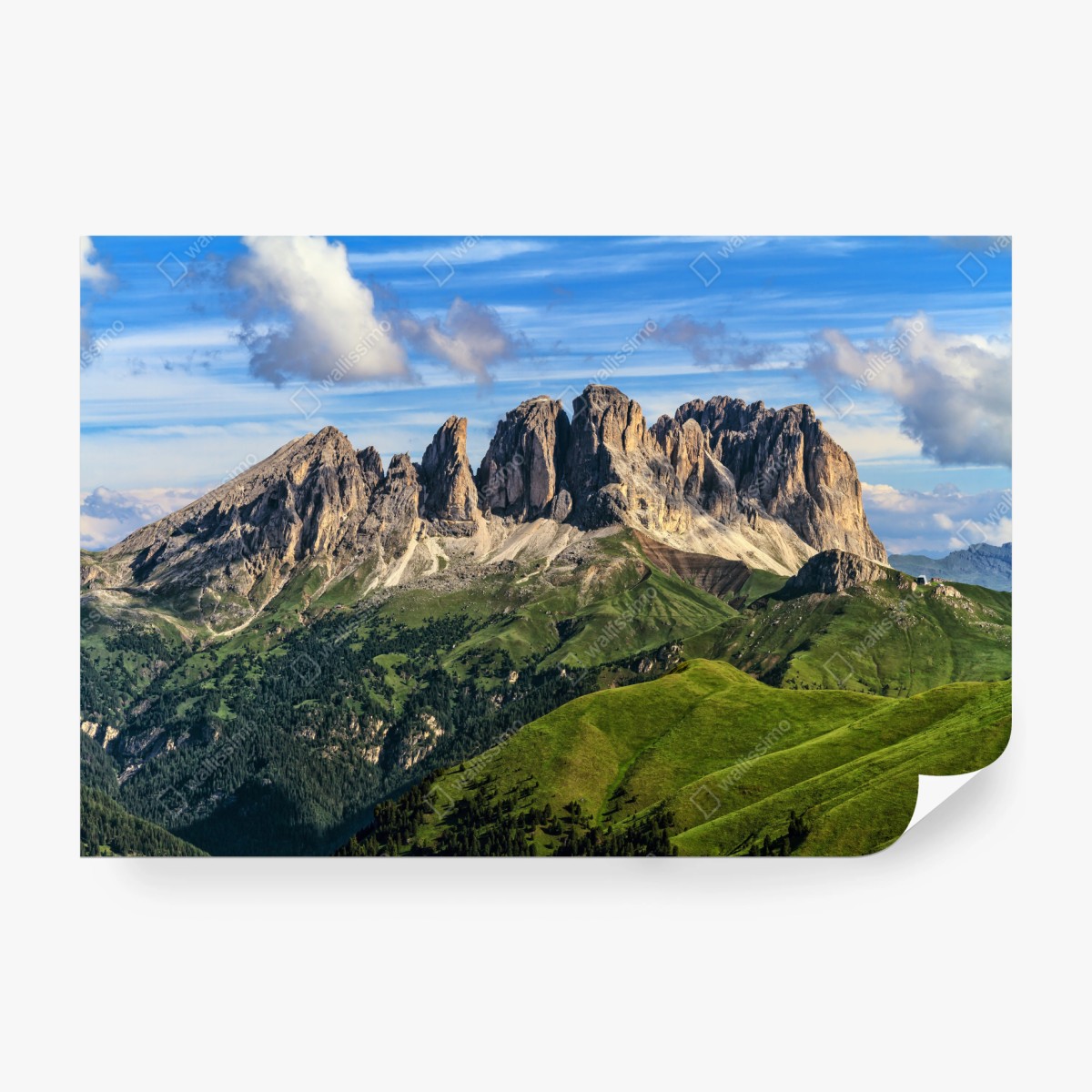 Fototapete majestätische bergpanorama mit grünen hügeln – Wallnifity®