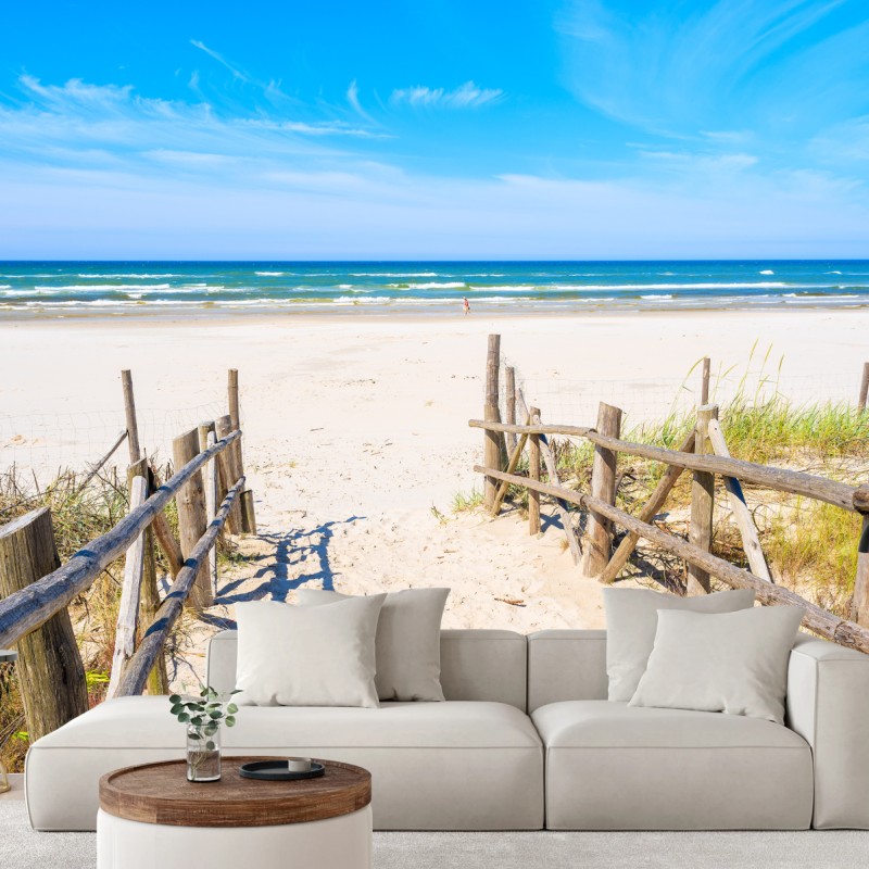 Fototapete eingang zum Strand von Debki an der Ostsee – Wallnifity®