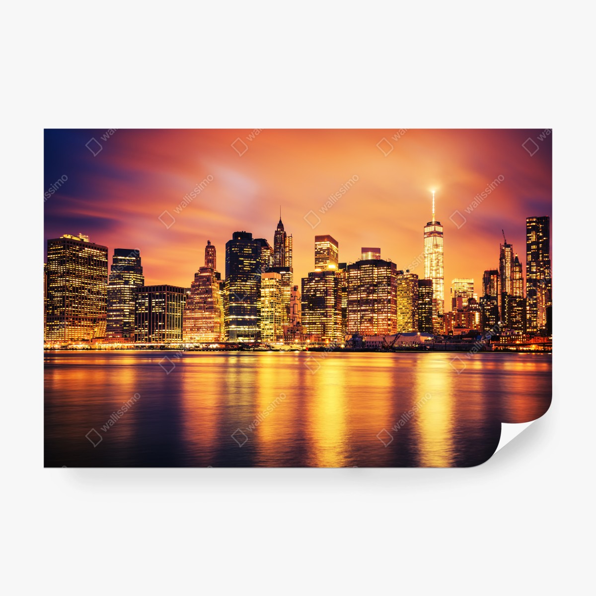 Fototapete New York skyline bei sonnenuntergang – Wallnifity®