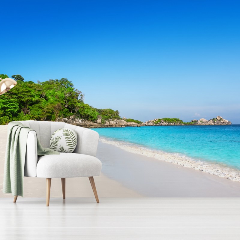 Fototapete tropischer strand mit weißem sand – Wallnifity®