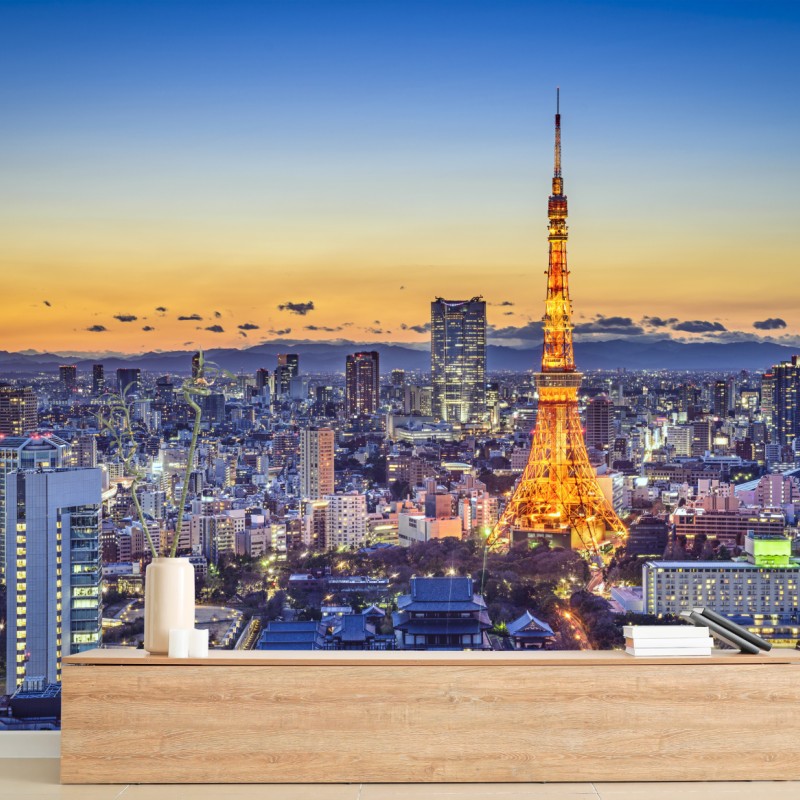 Fototapete Tokyo Tower bei dämmerung – Wallnifity®
