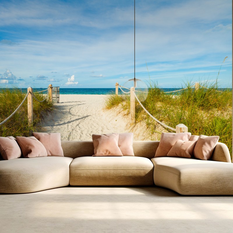 Fototapete weg zum strand in Miami – Wallnifity®