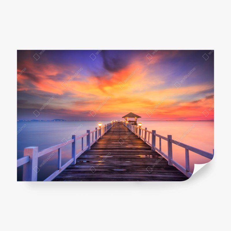 Fototapete ruhige stadtskyline bei dämmerung – Wallnifity®