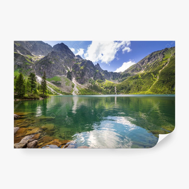 Fototapete stufenförmiger wasserfall im üppigen wald – Wallnifity®