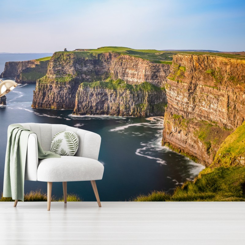 Fototapete majestätische küstenklippen über tiefblauem meer – Wallnifity®