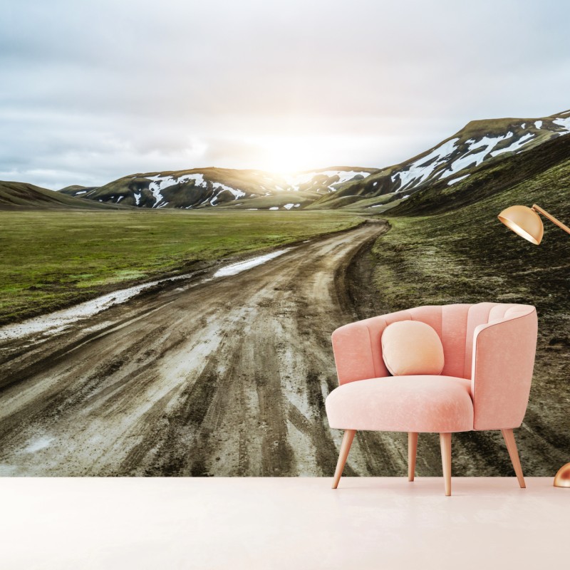 Fototapete Landmanalaugar malerische hochlandsstraße – Wallnifity®