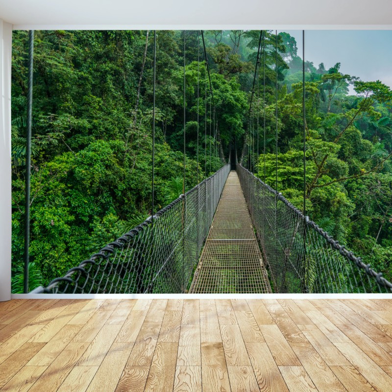 Fototapete hängende brücke im dichten dschungel – Wallnifity®