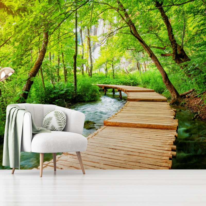 Fototapete holzsteg bei den Plitvicer Seen – Wallnifity®