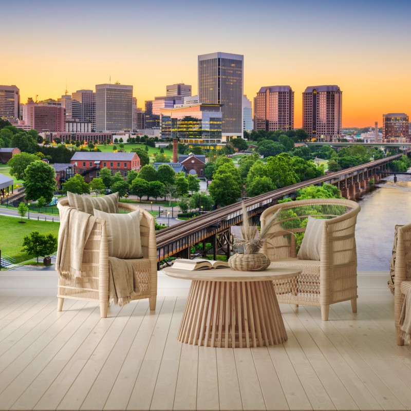 Fototapete Richmond skyline bei sonnenuntergang – Wallnifity®