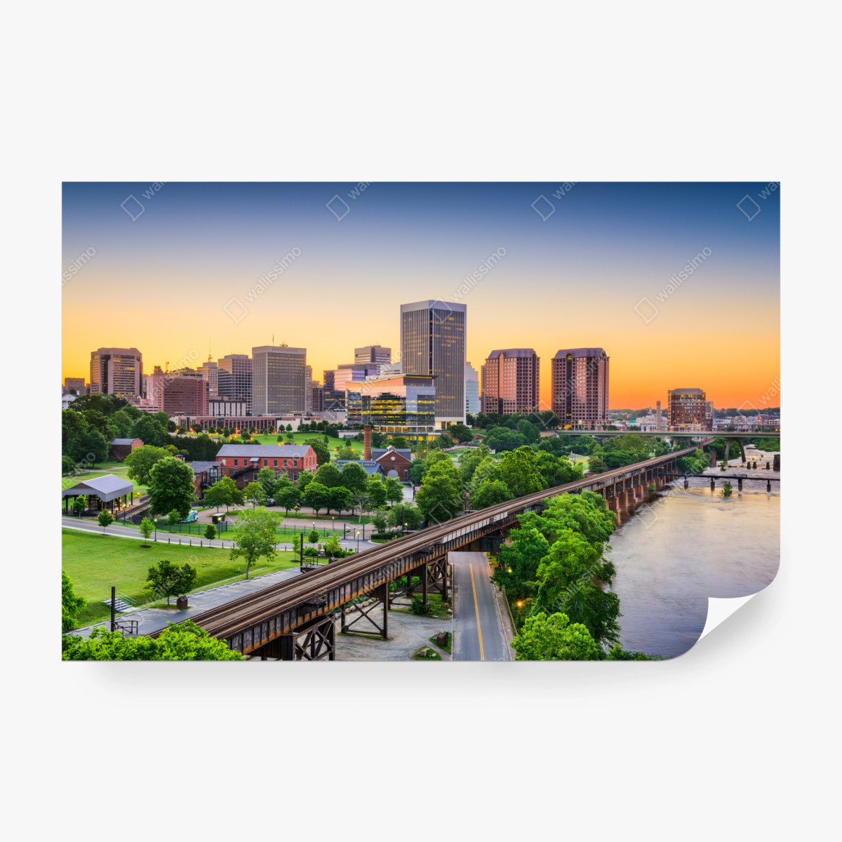 Fototapete Richmond skyline bei sonnenuntergang – Wallnifity®