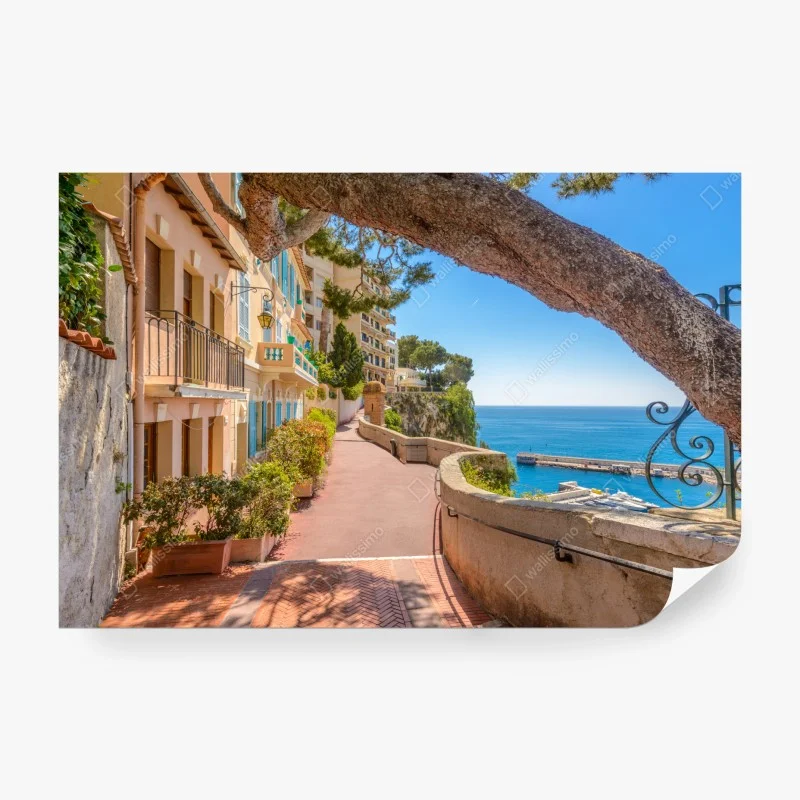 Fototapete Monaco küstenpromenade mit meerblick