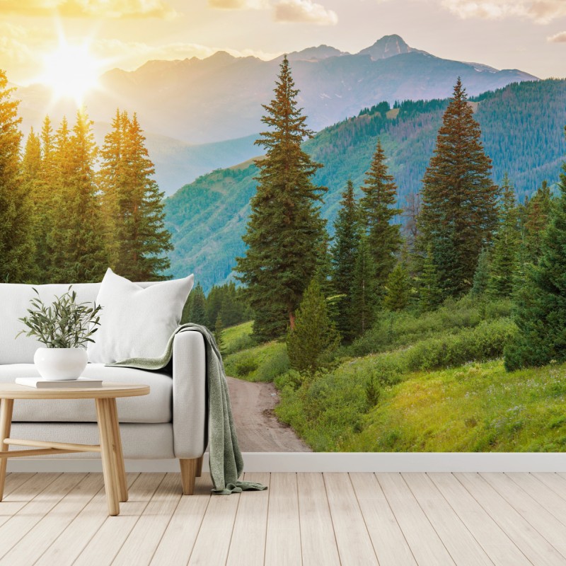 Fototapete Colorado bergpfad bei sonnenaufgang – Wallnifity®