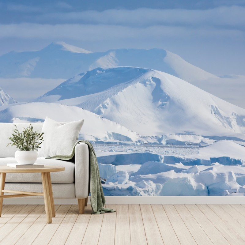 Fototapete verschneite berglandschaft – Wallnifity®