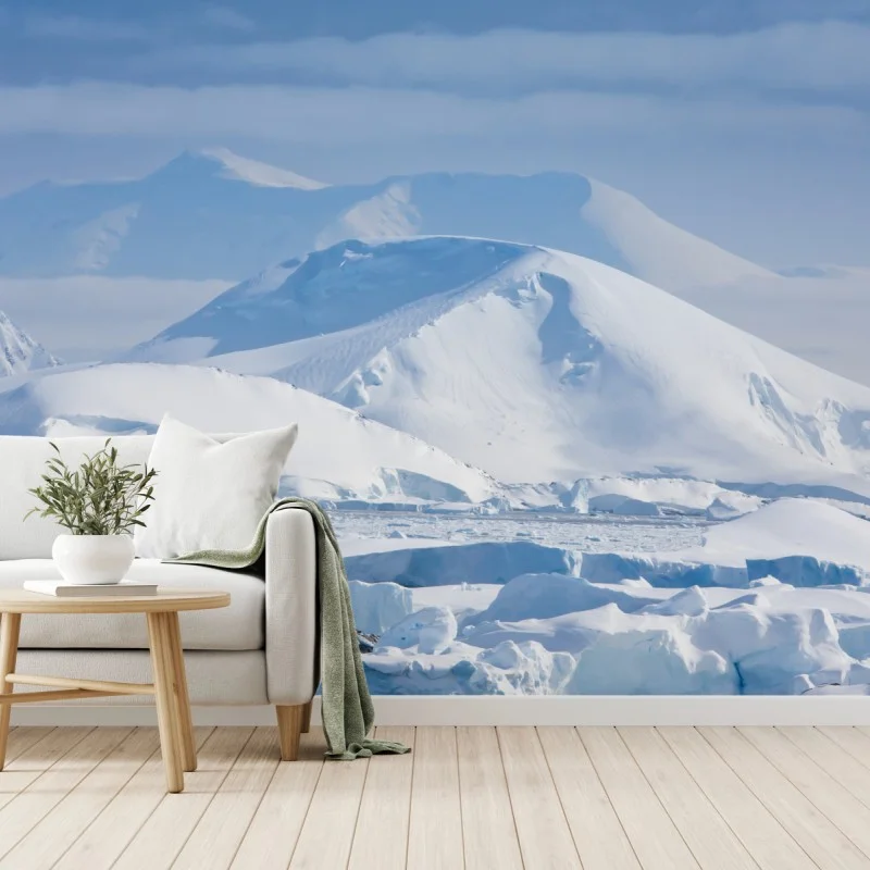 Fototapete verschneite berglandschaft – Wallnifity®