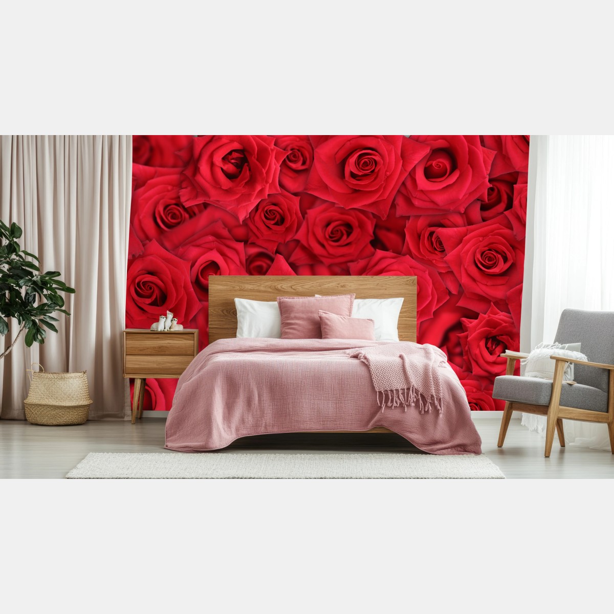Fototapete leuchtende rote rosen collage – Wallnifity®