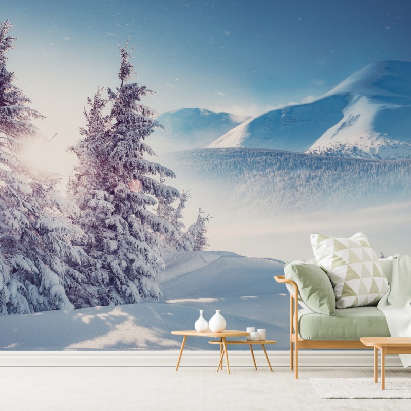 Fototapete majestätische winterlandschaft der Karpaten – Wallnifity®