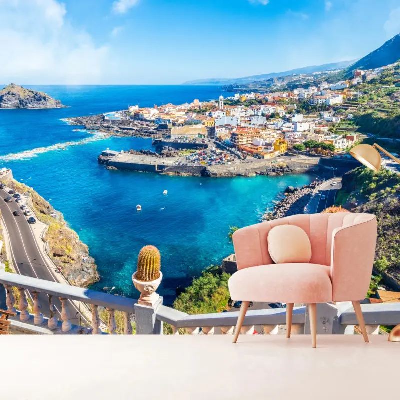 Fototapete Garachico küstenpanorama, Teneriffa