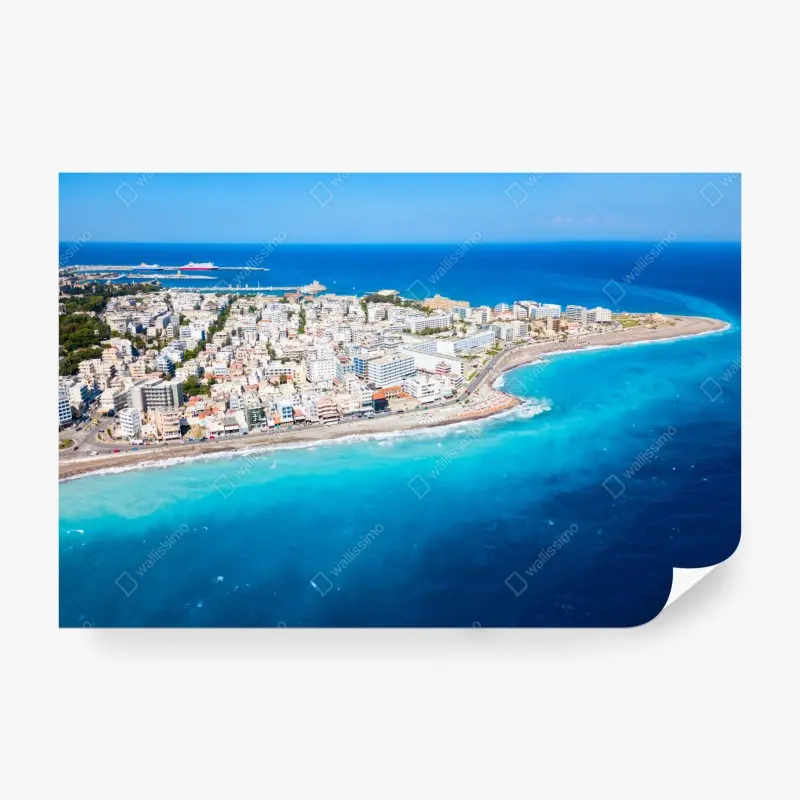 Fototapete luftpanorama der küste von Rhodos – Wallnifity®