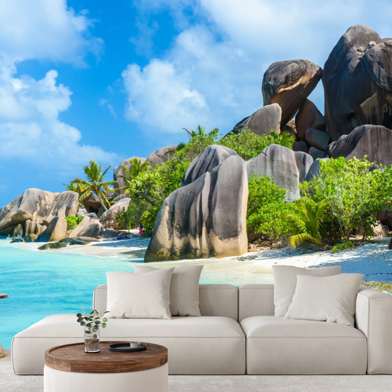 Fototapete strand Anse Source d'Argent, La Digue – Wallnifity®