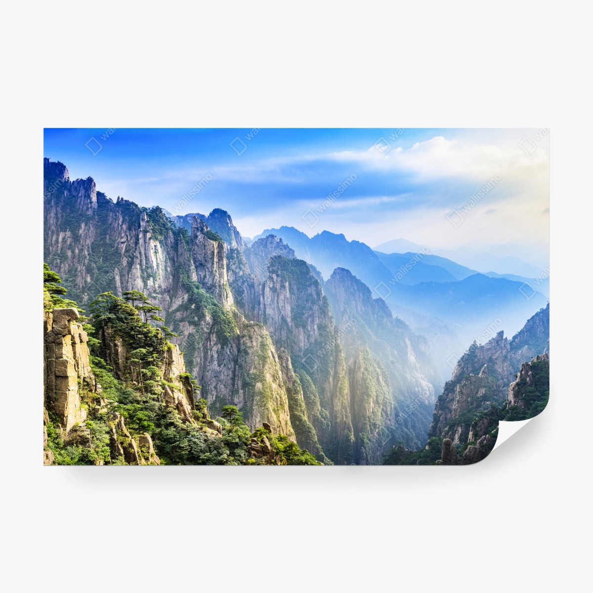 Fototapete nebliges bergpanorama – Wallnifity®