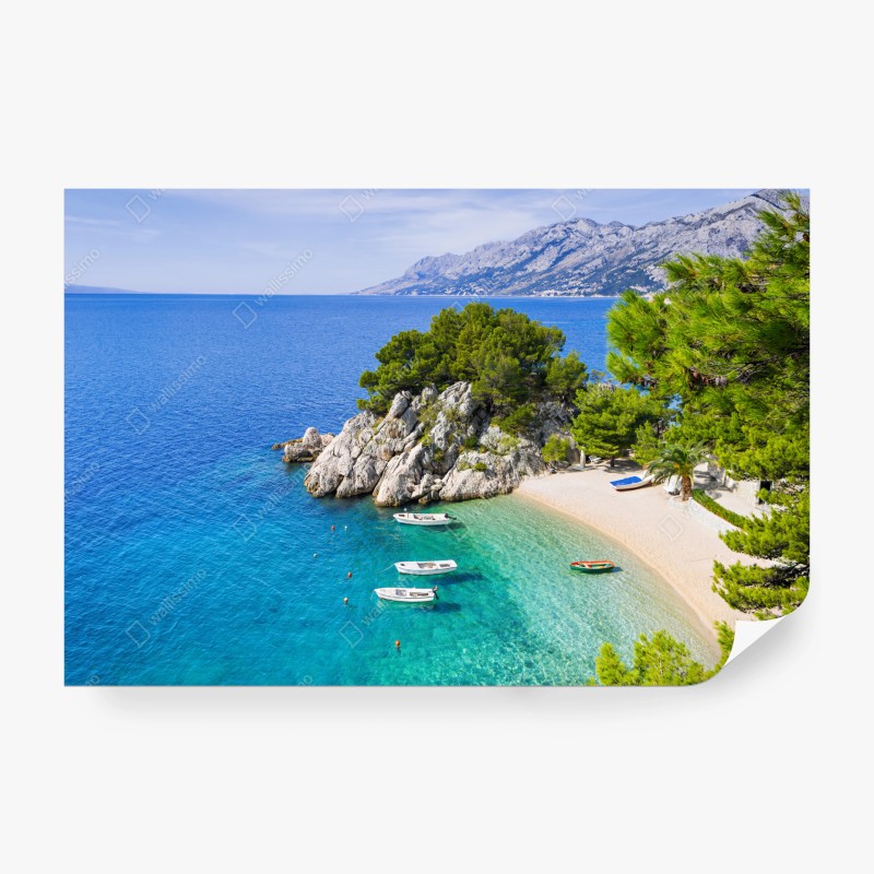 Fototapete Santorini meerblick terrasse – Wallnifity®