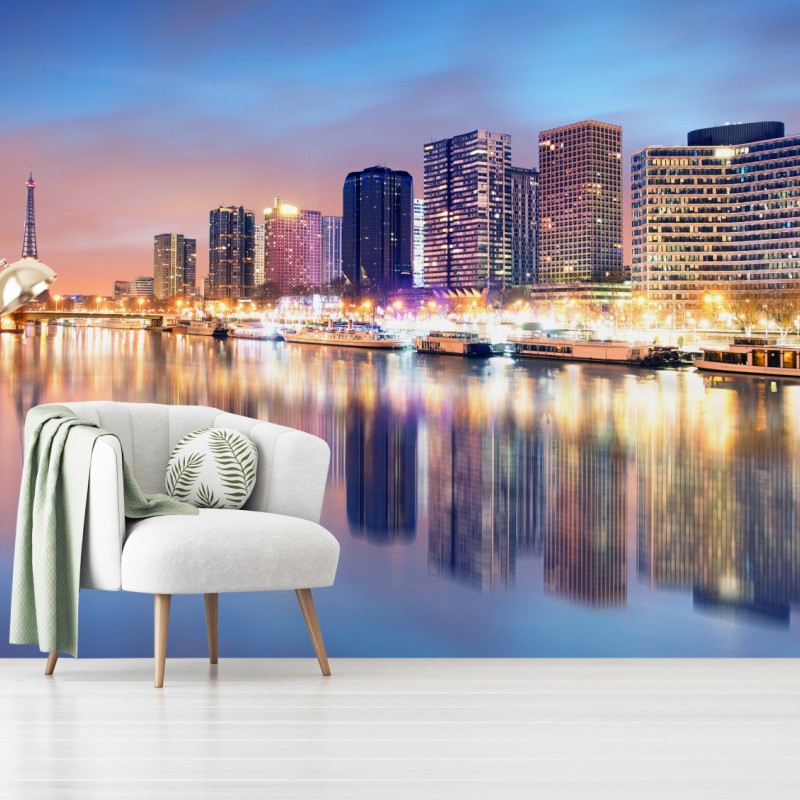 Fototapete Paris skyline bei dämmerung – Wallnifity®