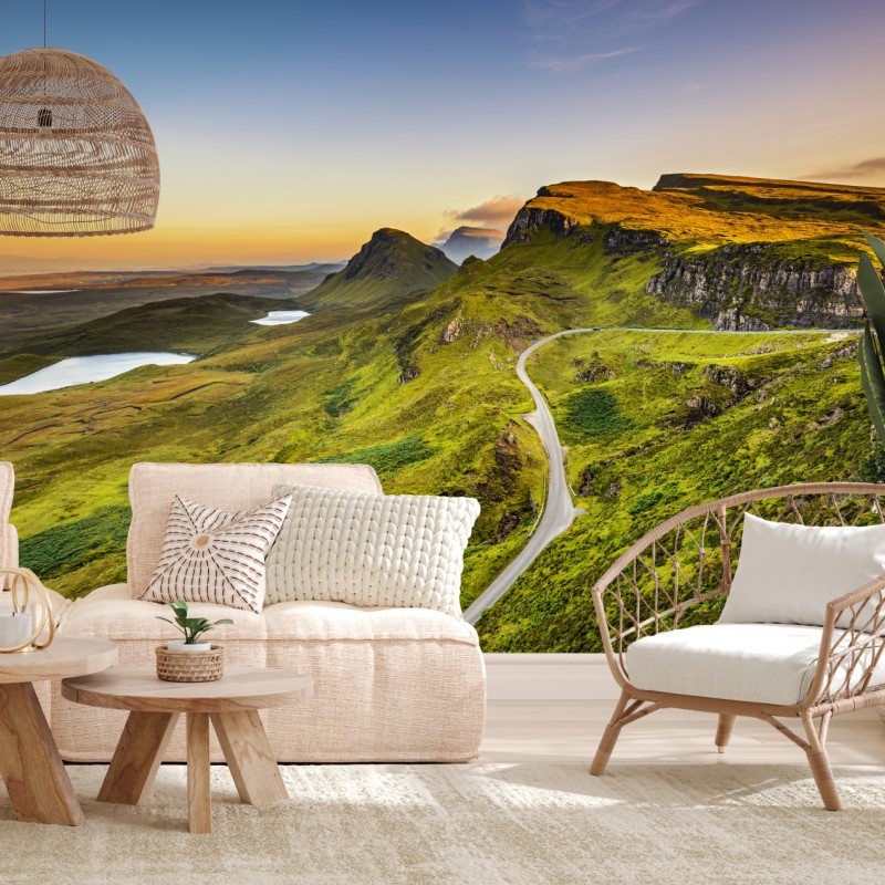 Fototapete sonnenuntergang über Quiraing, Isle of Skye – Wallnifity®