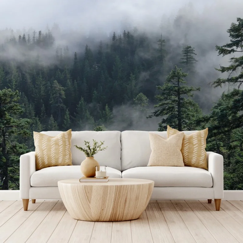 Fototapete nebliger wald vom Larch Mount, Oregon