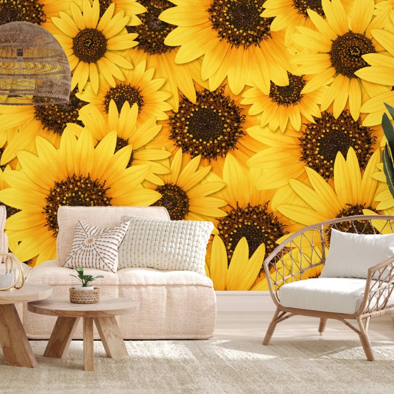 Fototapete goldene sonnenblumen – Wallnifity®