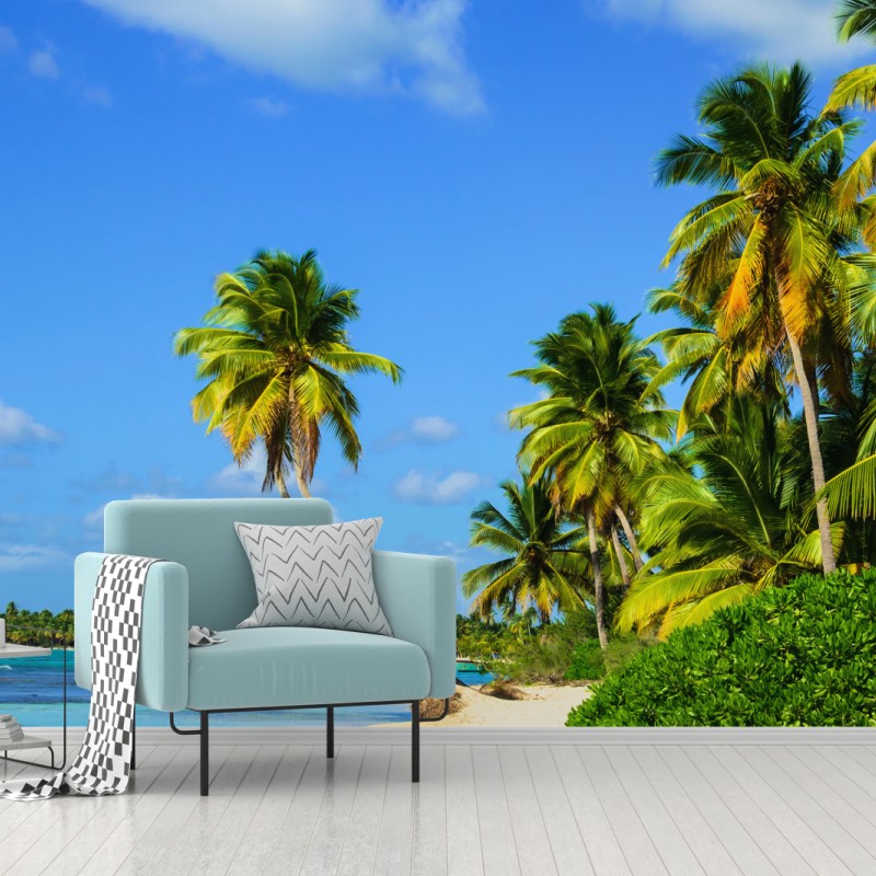 Fototapete tropischer palmenstrand – Wallnifity®