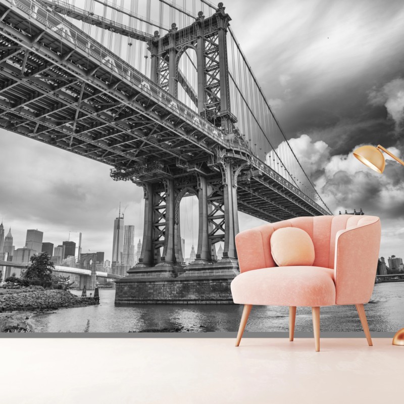 Fototapete blick auf die Manhattan Bridge und die skyline von New York – Wallnifity®