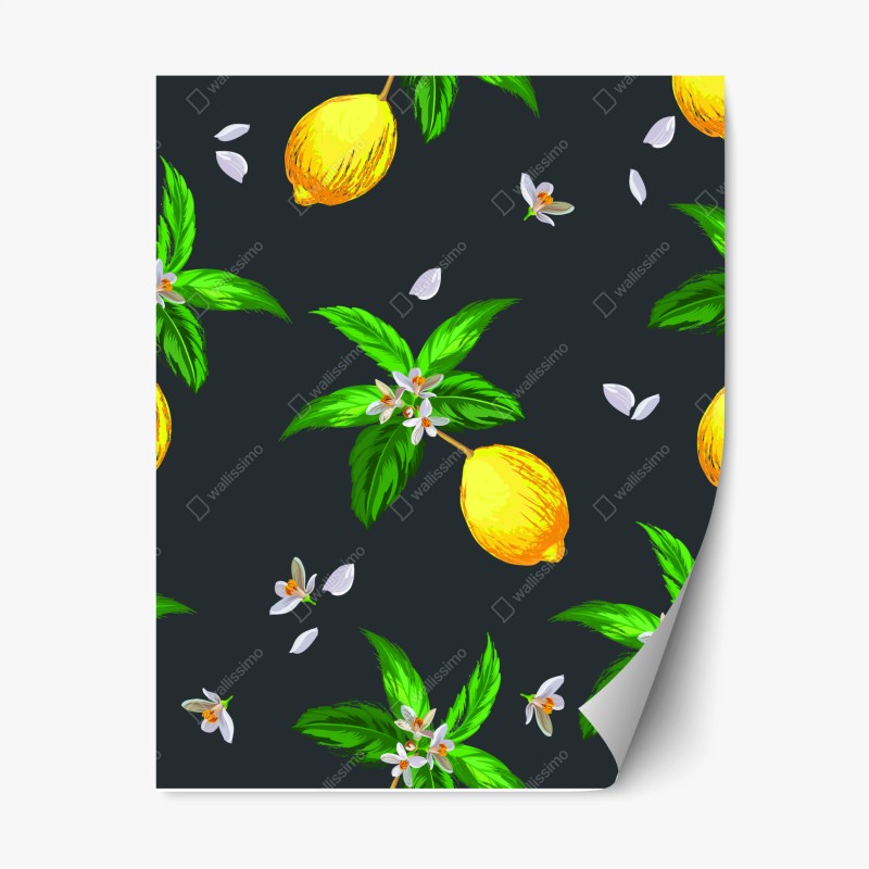 Repositionierbarer Aufkleber nebliger bergsonnenaufgang mit spiegelung – Wallnifity®