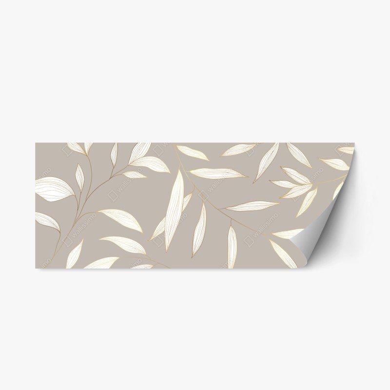 Repositionierbarer Aufkleber goldenes blumenornament auf nachtblauem hintergrund – Wallnifity®