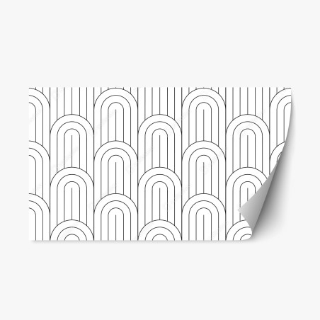 Repositionierbarer Aufkleber monochromes bogenmuster – Wallnifity®