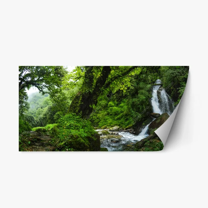 Repositionierbarer Aufkleber türkis wellenmuster für das interieur – Wallnifity®