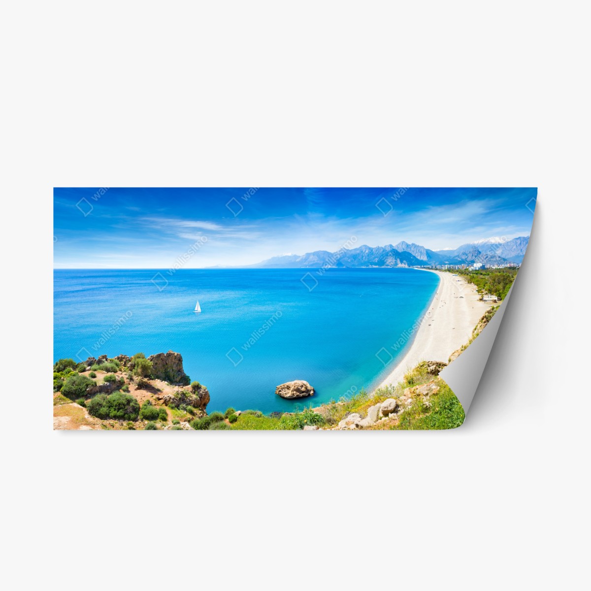 Repositionierbarer Aufkleber panoramastrand Konyaalti in Antalya – Wallnifity®
