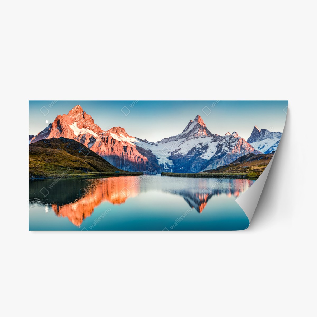 Repositionierbarer Aufkleber sonnenuntergangsreflexionen am Bachalpsee, Schweiz – Wallnifity® Repositionierbarer Aufkleber sonnenuntergangsreflexionen am Bachalpsee, Schweiz – Wallnifity®