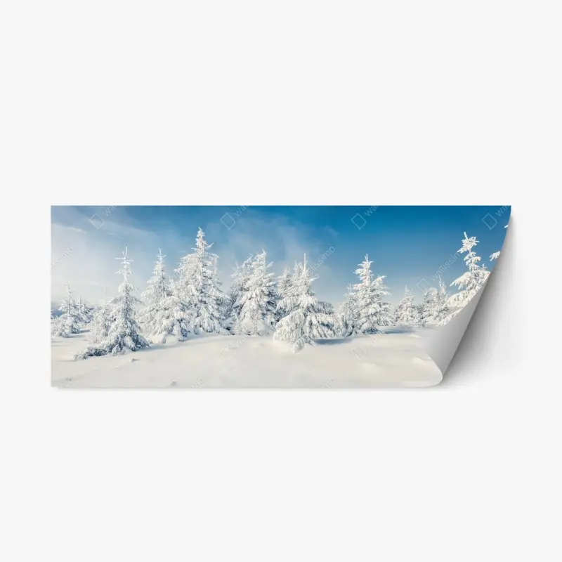 Repositionierbarer Aufkleber panorama verschneiten waldes