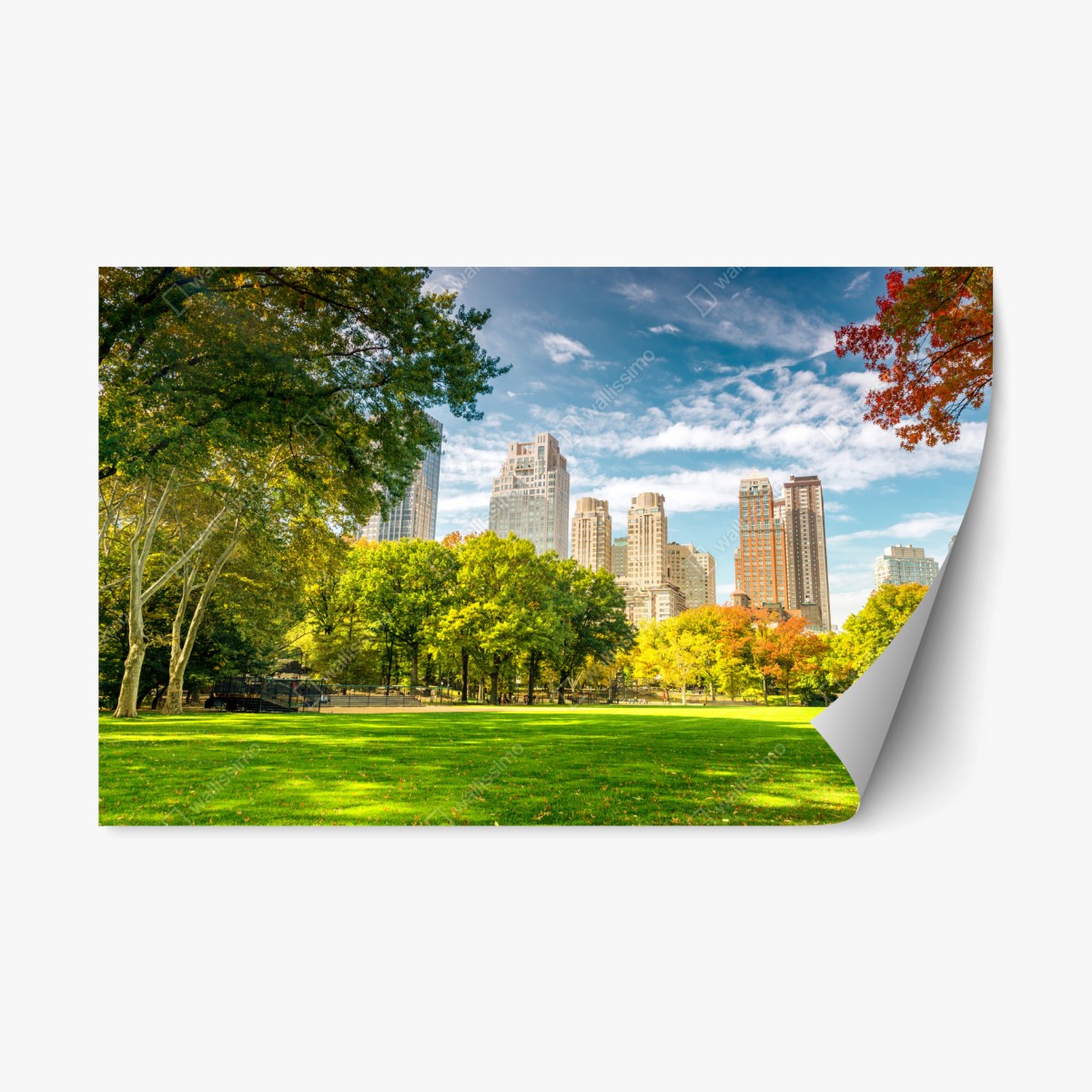 Repositionierbarer Aufkleber Central Park herbst panorama – Wallnifity® Repositionierbarer Aufkleber Central Park herbst panorama – Wallnifity®