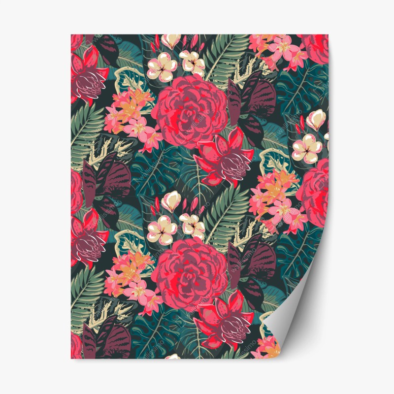 Repositionierbarer Aufkleber sonnenaufgang über tulpenfeldern in den Niederlanden – Wallnifity®