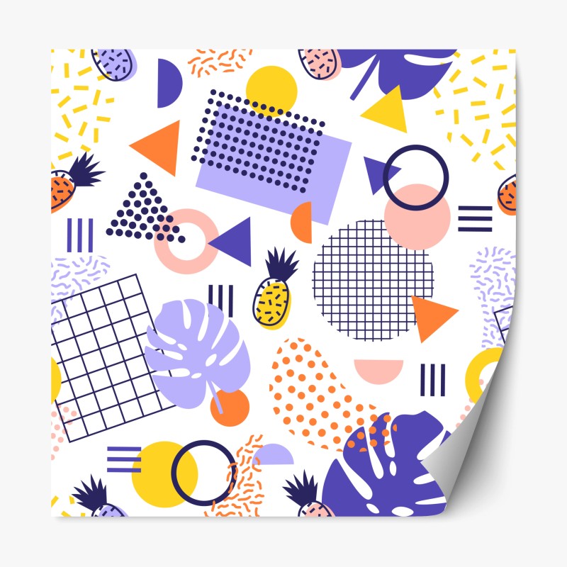 Repositionierbarer Aufkleber verspieltes sportmuster auf dunkelblauem hintergrund – Wallnifity®