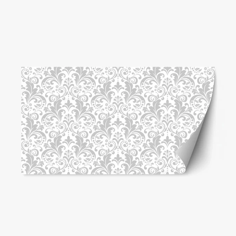 Repositionierbarer Aufkleber elegantes graues damastmuster